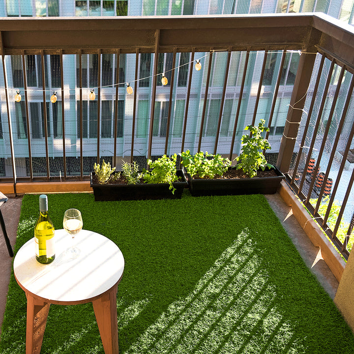 Balcony decorated by Daintree artificial grass